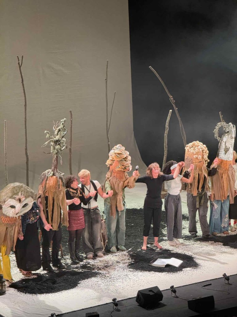 Bog Witch, Bryony Kimmings with audience participants at Soho Theatre Walthamstow